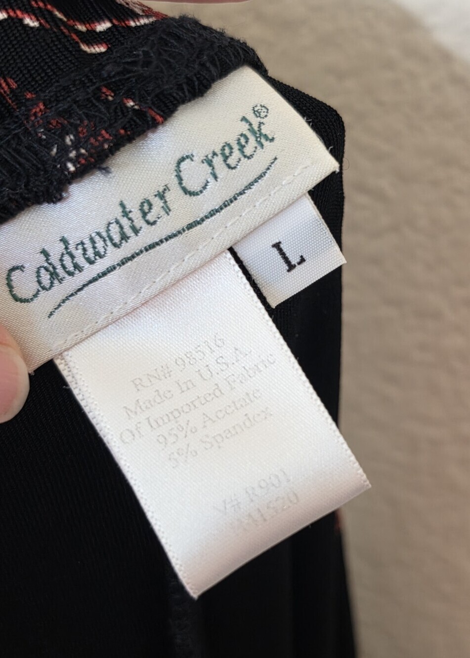 Coldwater Creek Beach Print Black Wide Leg Pants L - Picture 4 of 5